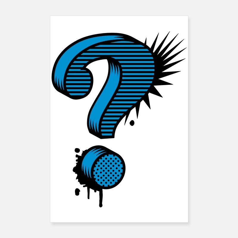Un point d'interrogation graffiti Poster 60 x 90 cm