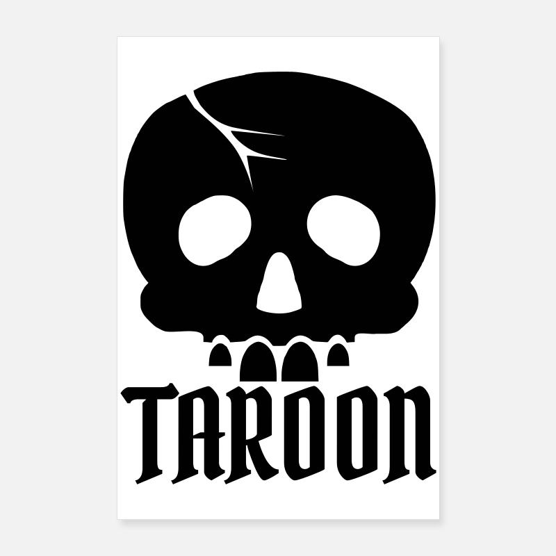 Taroon Skull et inscription noire Poster 60 x 90 cm