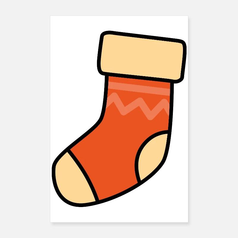 Chaussette orange adaptée à Noël Poster 60 x 90 cm