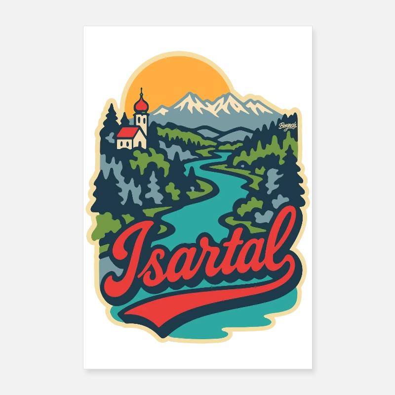 Vallée de l’Isar en Haute-Bavière Poster 60 x 90 cm