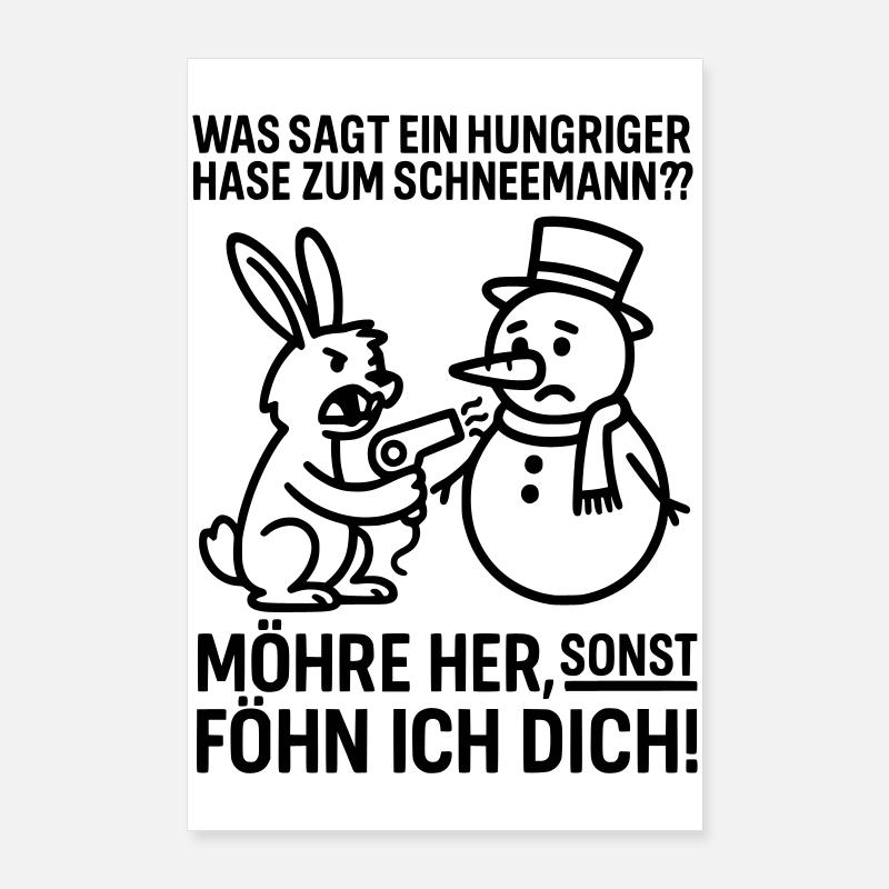 Lapin Faimé de Carotte Poster 60 x 90 cm