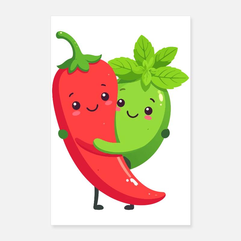 Cuddly Chilli Mint Friends Poster 24" x 35" (60x90 cm)