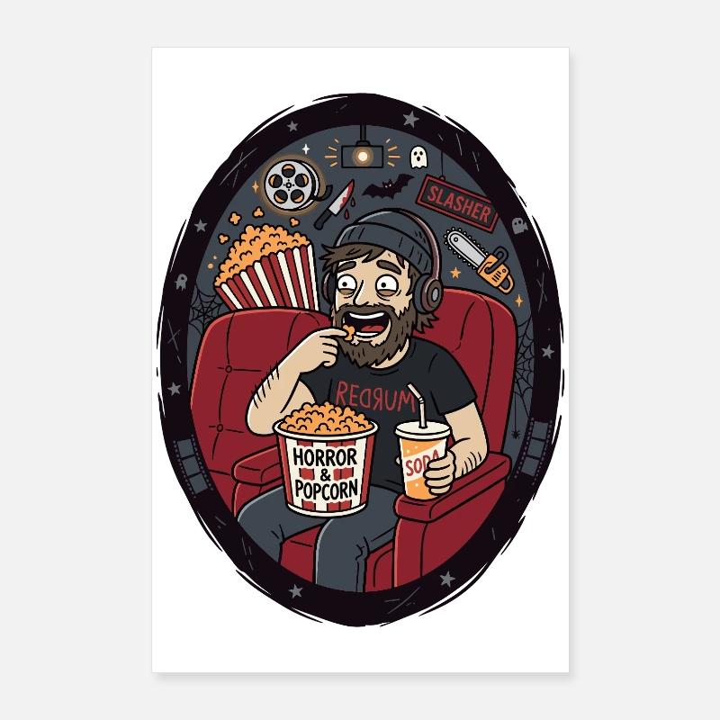 Horror Popcorn Kino Abend Humor Poster 60x90 cm