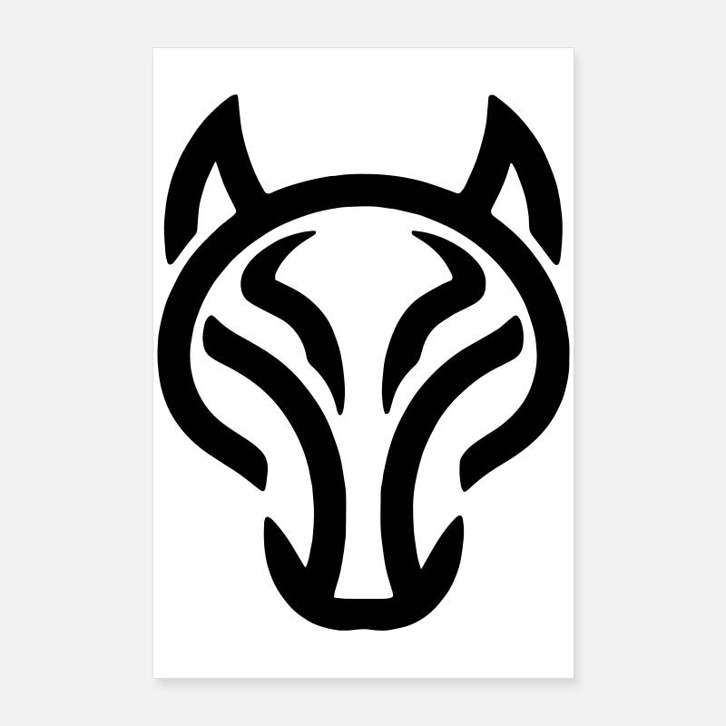 Wolf - Poster 60x90 cm - Weiß