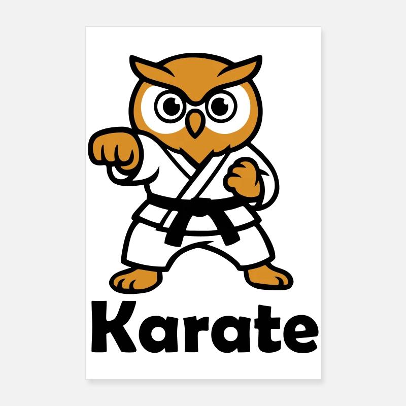 Hibou de karaté Poster 60 x 90 cm