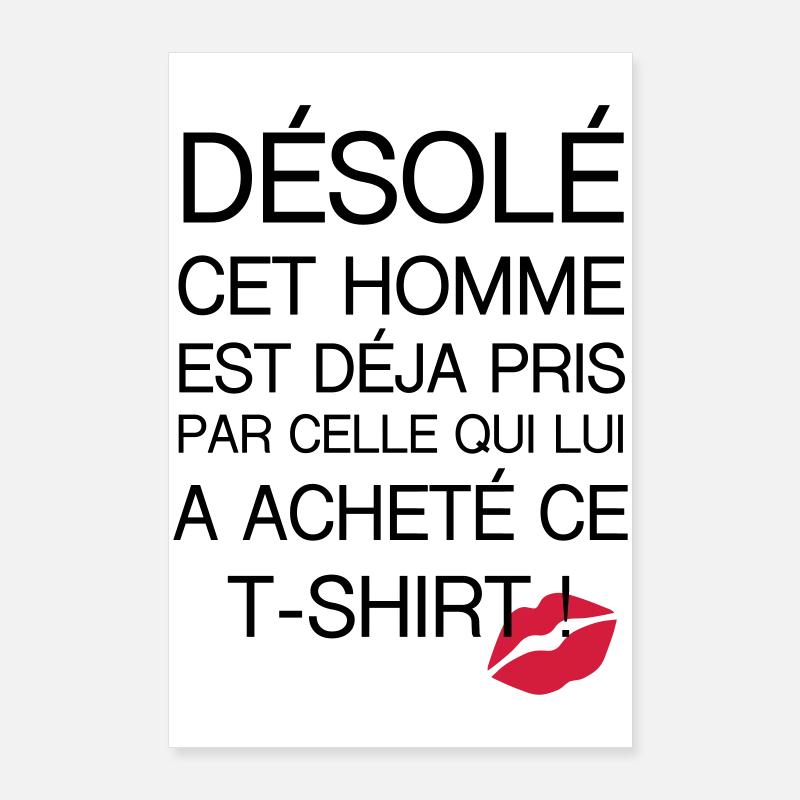 Désolé Homme pris Poster 60 x 90 cm