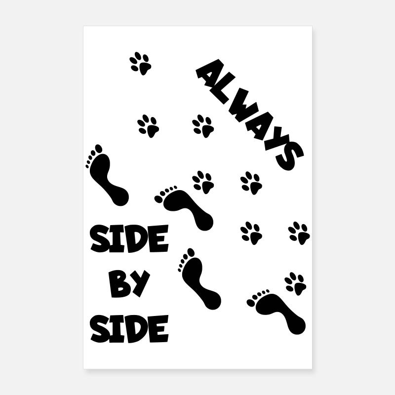 Côte à côte avec chien * Poster 60 x 90 cm