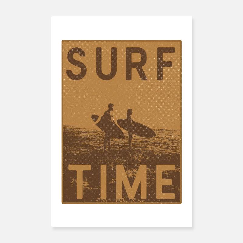 Affiche vintage Surftime Poster 60 x 90 cm