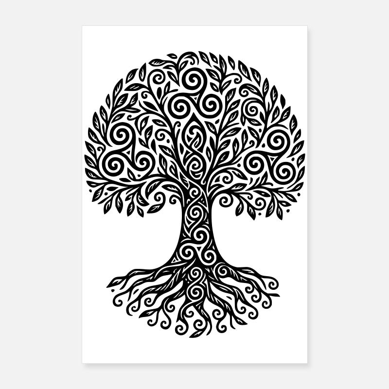 Triskel-Baum des Lebens Poster 60x90 cm