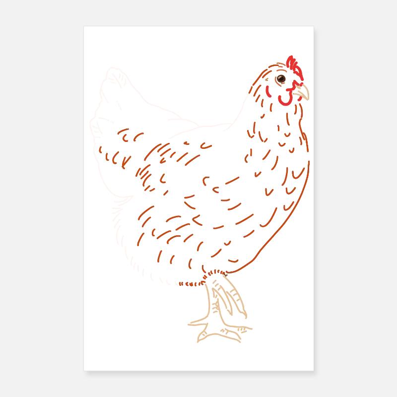 Hahn oder Henne Poster 60x90 cm