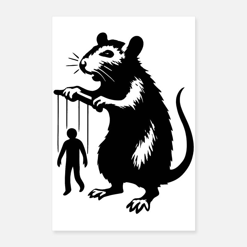 Rat with human puppet Poster 24" x 35" (60x90 cm)
