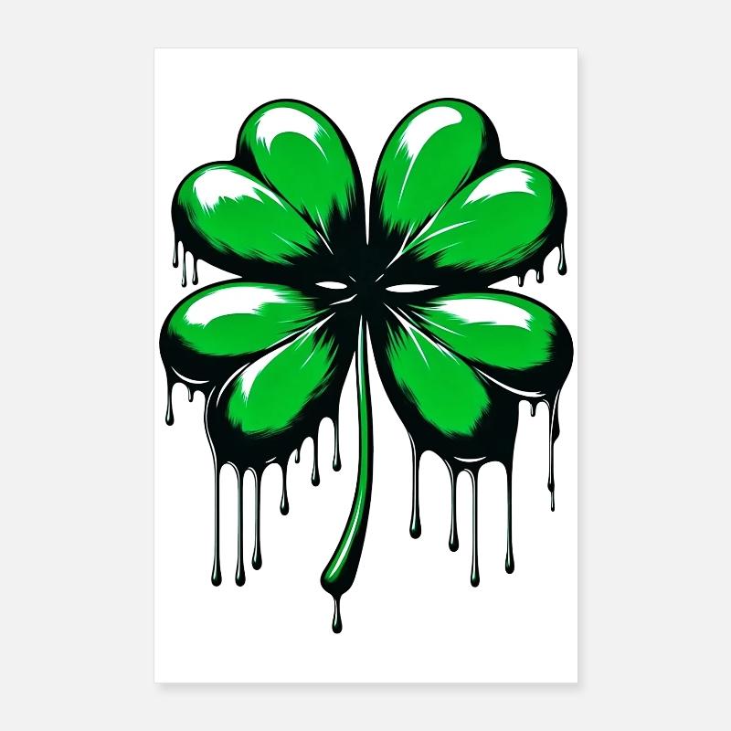 Vierblättriges Kleeblatt Poster 60x90 cm