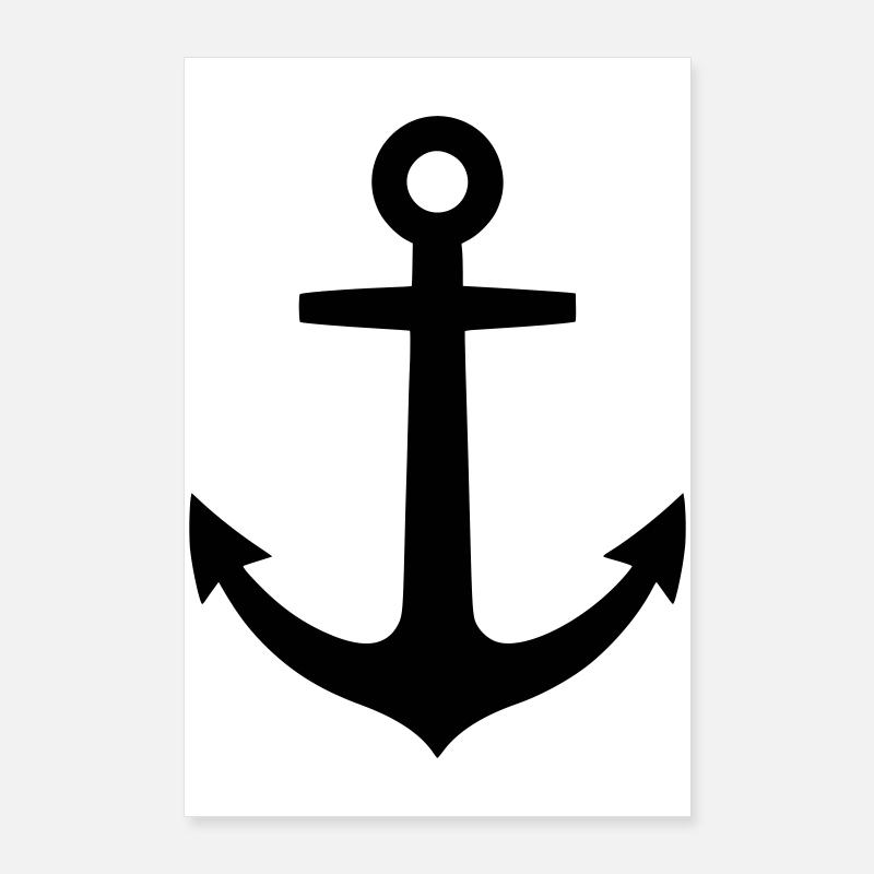 Logo du navire maritime d’ancre Poster 60 x 90 cm
