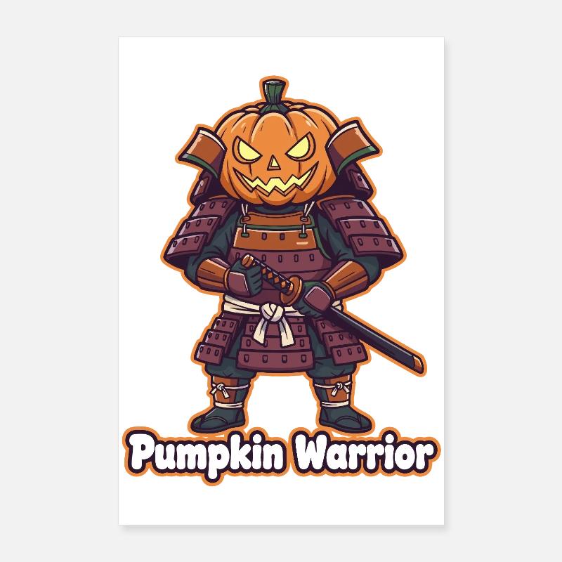 Pumpkin Warrior im Samurai Armor Poster 60x90 cm