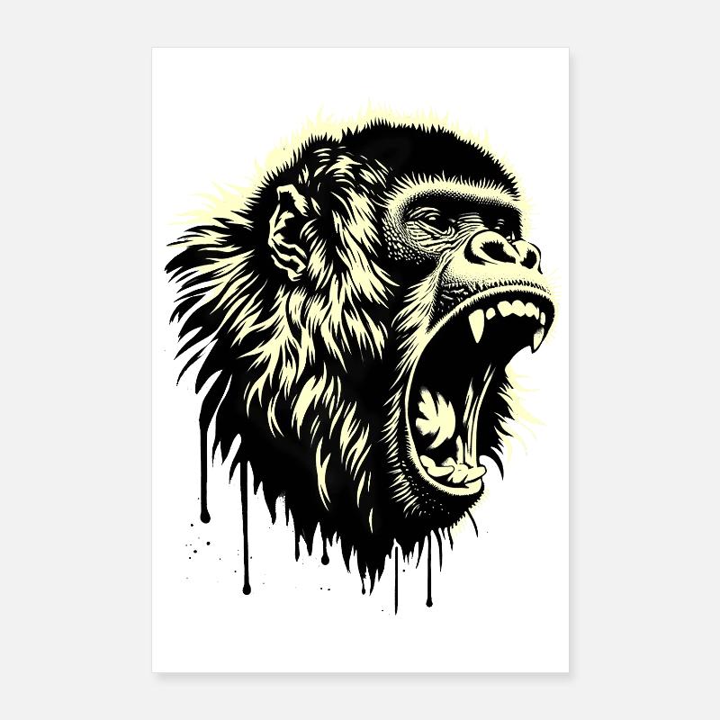 Auteur-compositeur-interprète Screaming Monkey Poster 60 x 90 cm