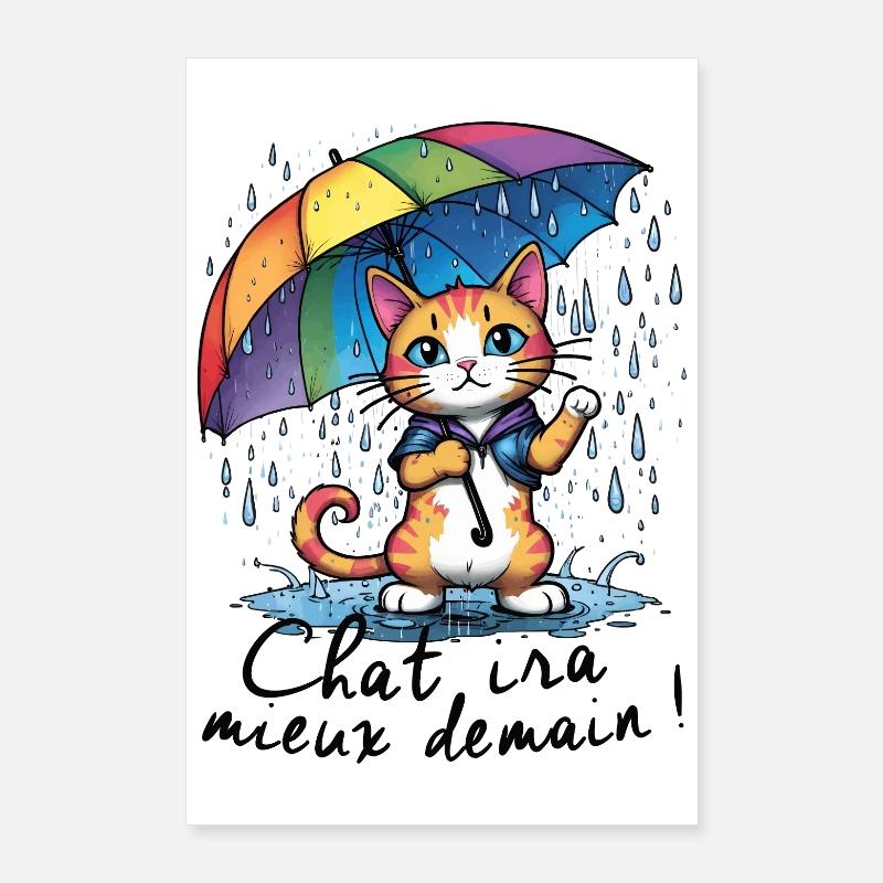 Der Katze wird es morgen besser gehen Poster 60x90 cm
