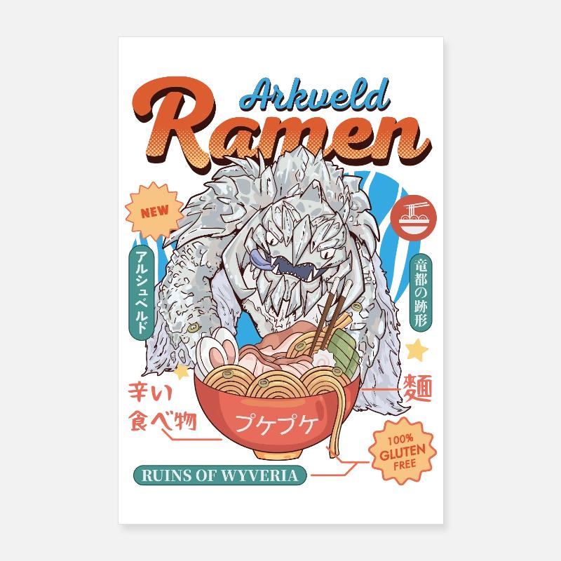 Ramen monstre Poster 60 x 90 cm