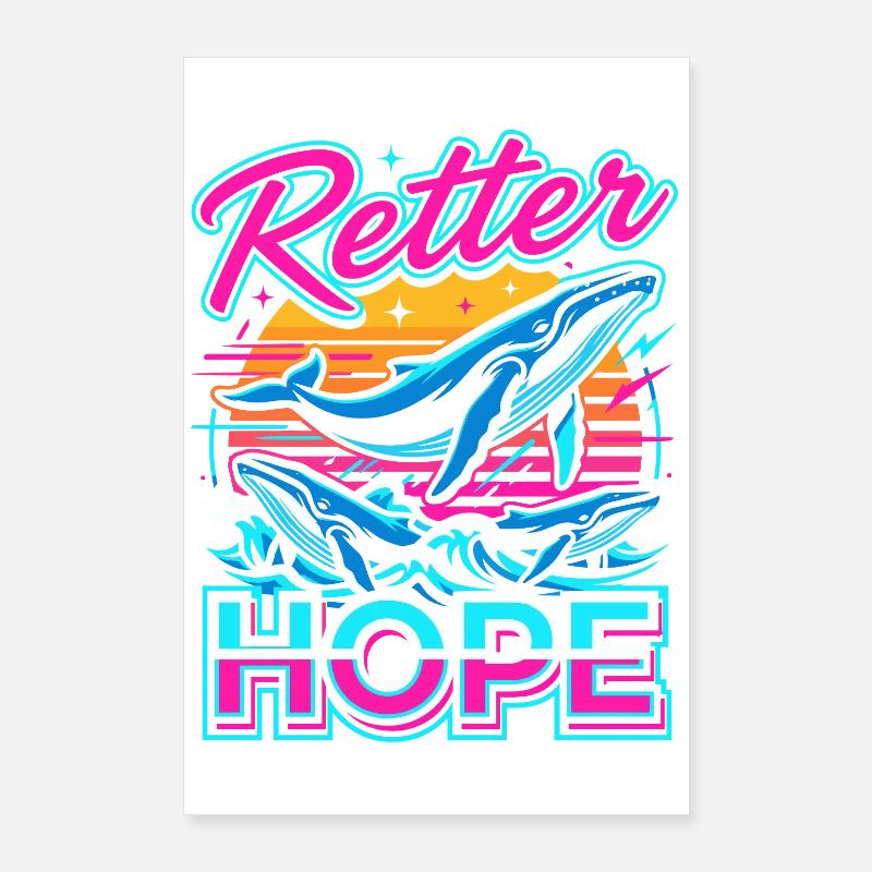 Neon-Wal Hoffnung Poster 60x90 cm