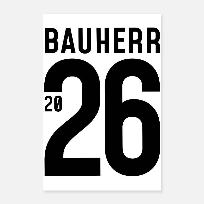 Bauherr 2026 - große Zahl Poster 60x90 cm