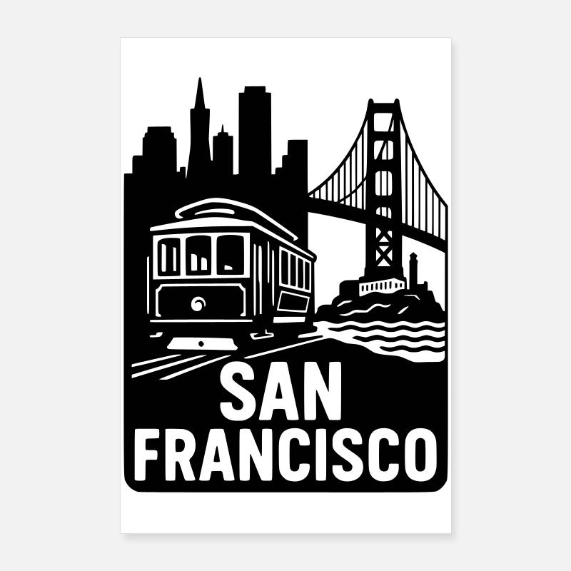 San Francisco Silhouette Poster 60x90 cm