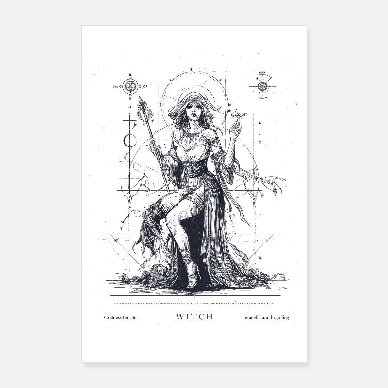 Mystical witch with magic wand Poster 24" x 35" (60x90 cm)