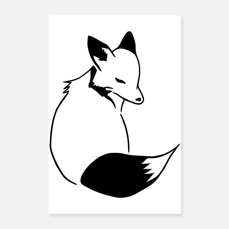 Fuchs Comic: Schlau, Foxy & Manga Style Poster 60x90 cm