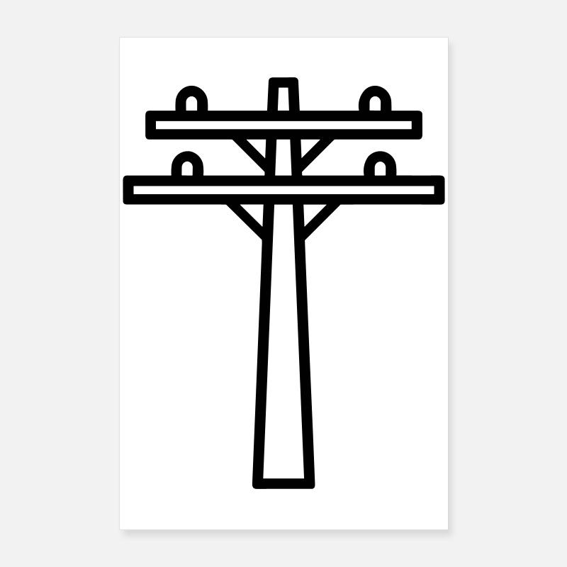 poteau électrique Poster 60 x 90 cm