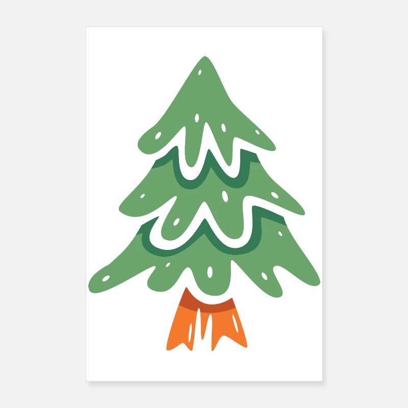 Arbre de Noël style dessin animé Poster 60 x 90 cm