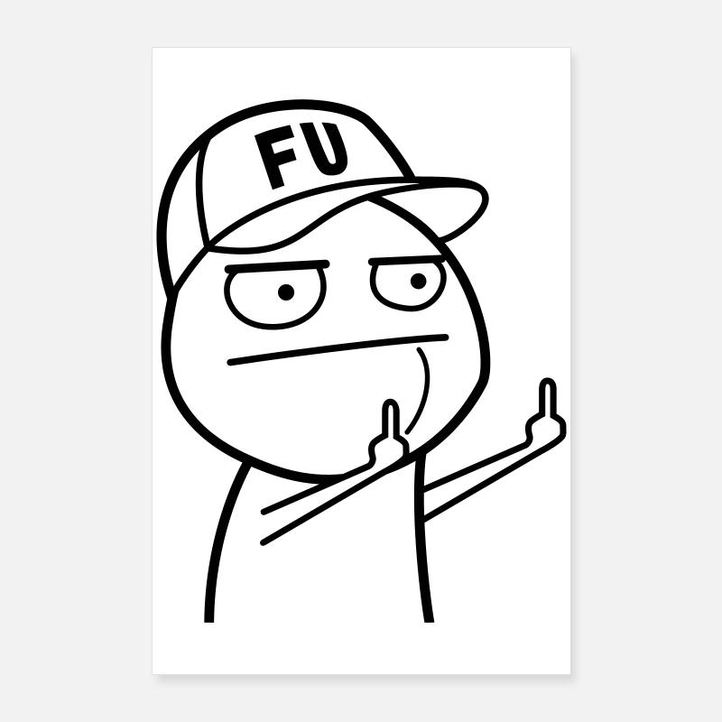 FU Meme mit Basecap (Farben änderbar) Poster 60x90 cm