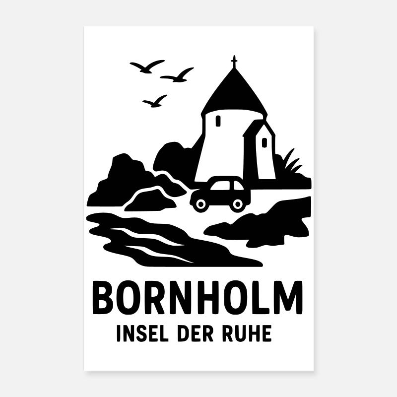 Bornholm Île de la Tranquillité, Danemark Poster 60 x 90 cm