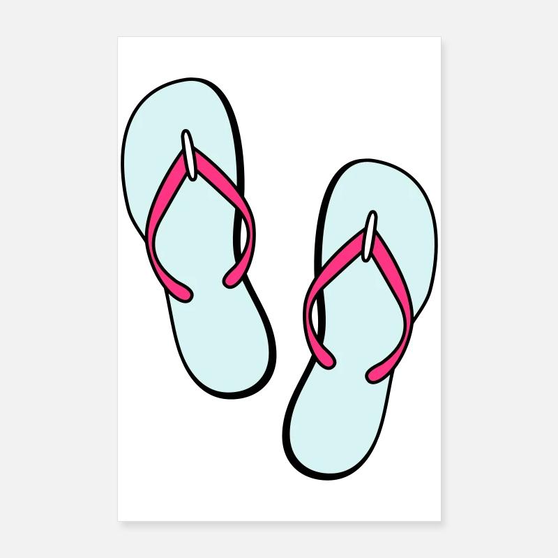 flip flops sommer beach strand party Poster 60x90 cm