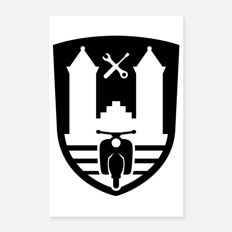 Mopedsport Wappen / Logo / Emblem Poster 60x90 cm