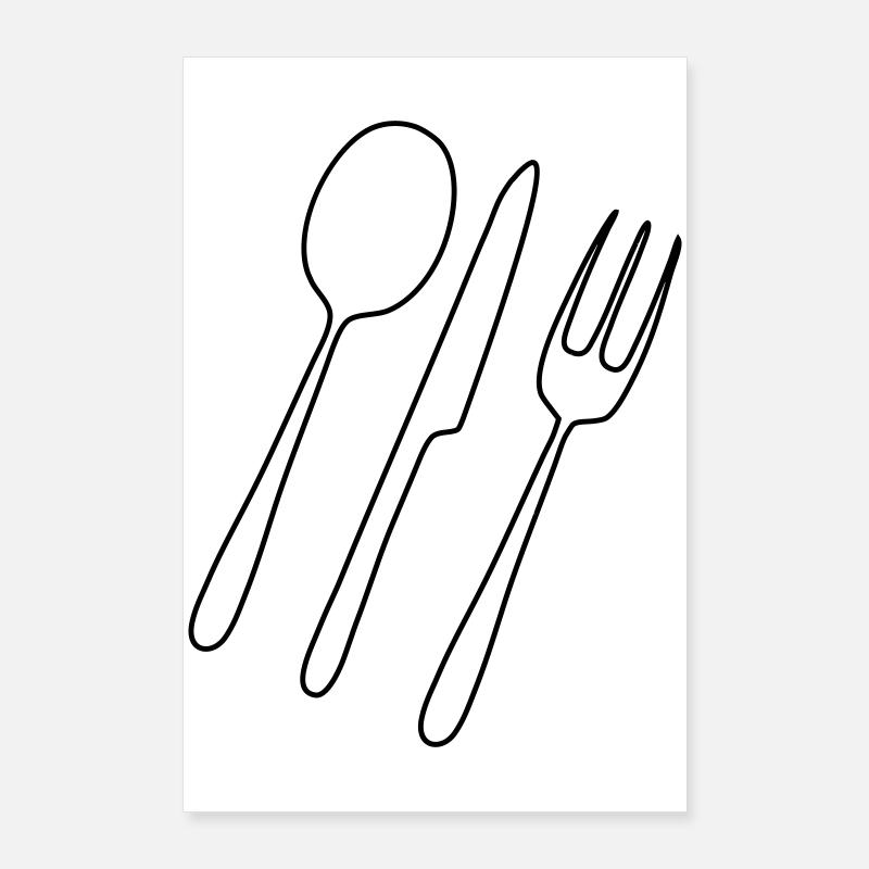 Couverts Fourchette Cuillère Poster 60 x 90 cm