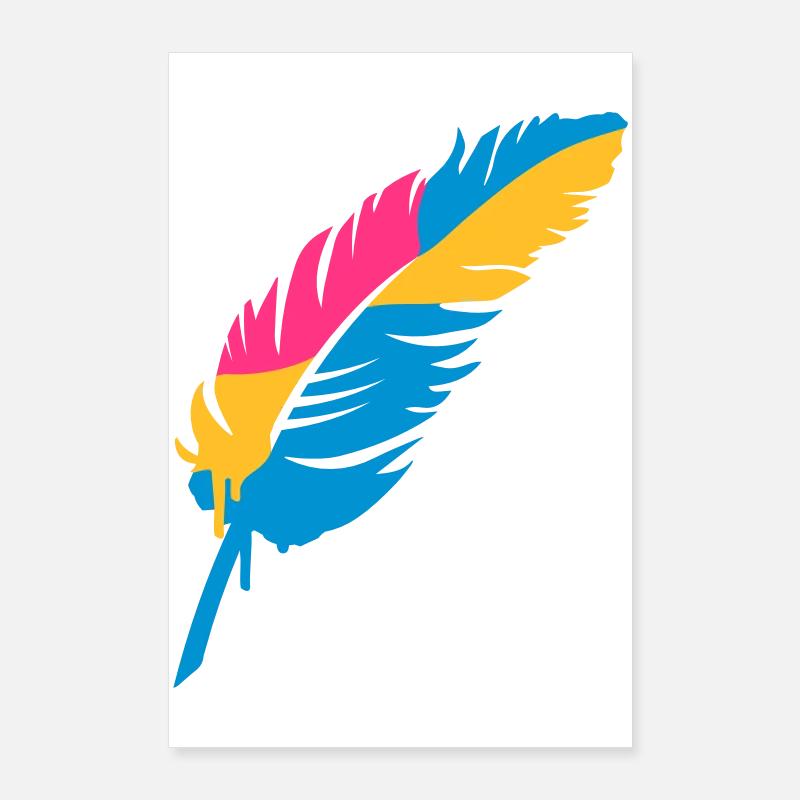 Une plume colorée Poster 60 x 90 cm
