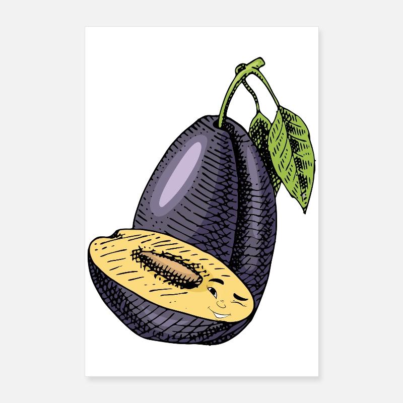  Pflaume Obst Poster 60x90 cm