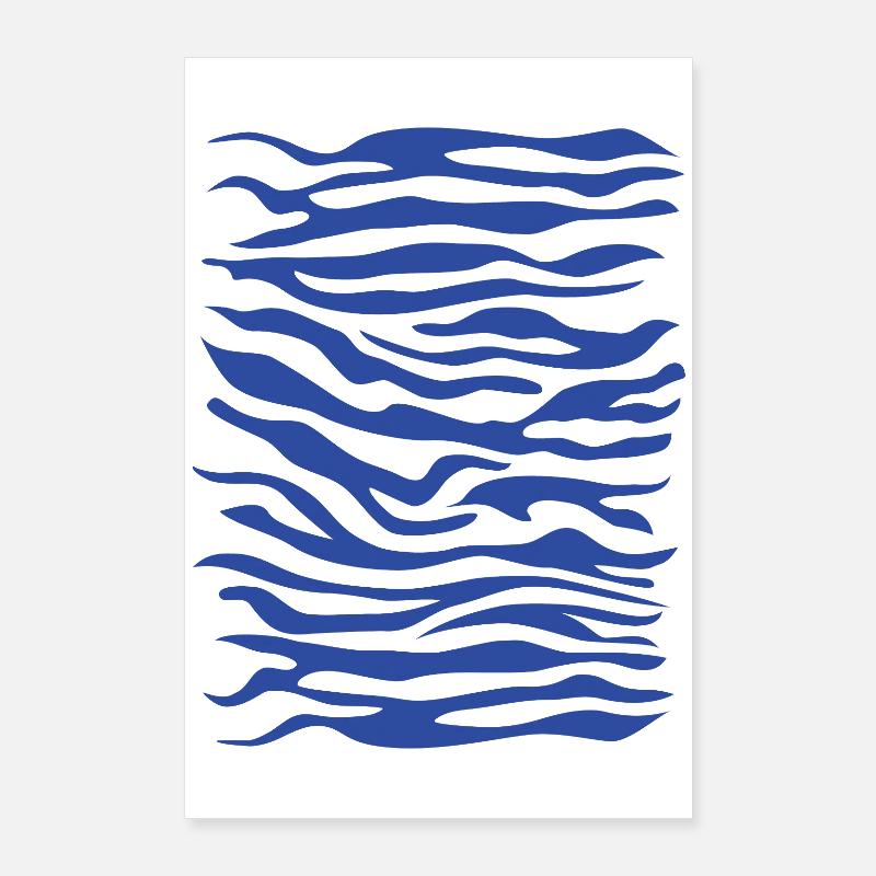Zebra Pattern Blue Poster 24" x 35" (60x90 cm)