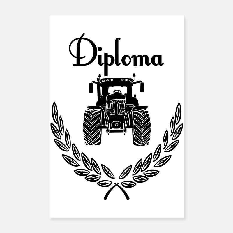 Diplom-Traktor Poster 60x90 cm