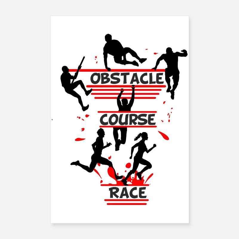 Obstacle Course Race – Full Action Silhouette Poster 24" x 35" (60x90 cm)
