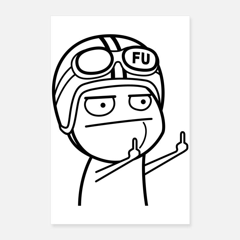 Meme with moped helmet (colors can be changed) Poster 24" x 35" (60x90 cm)