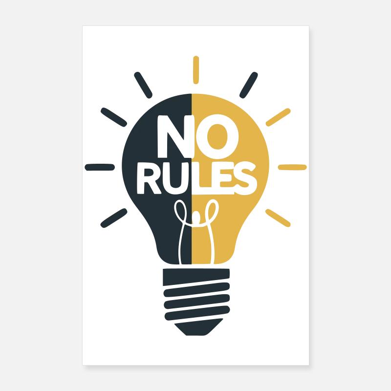 No Rules Lichtkugel Design Poster 60x90 cm