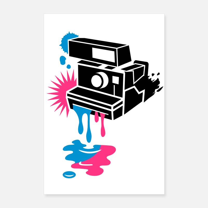 Instant camera - color drips out - Poster 24" x 35" (60x90 cm)