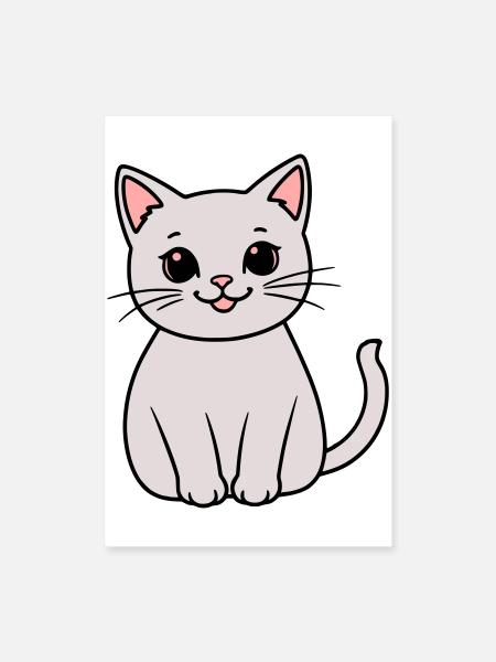 gray kitten - Poster 24" x 35" (60x90 cm) - white - Front