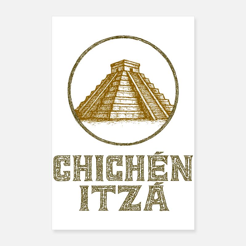 Chichen Itza Temple Vintage Poster 24" x 35" (60x90 cm)