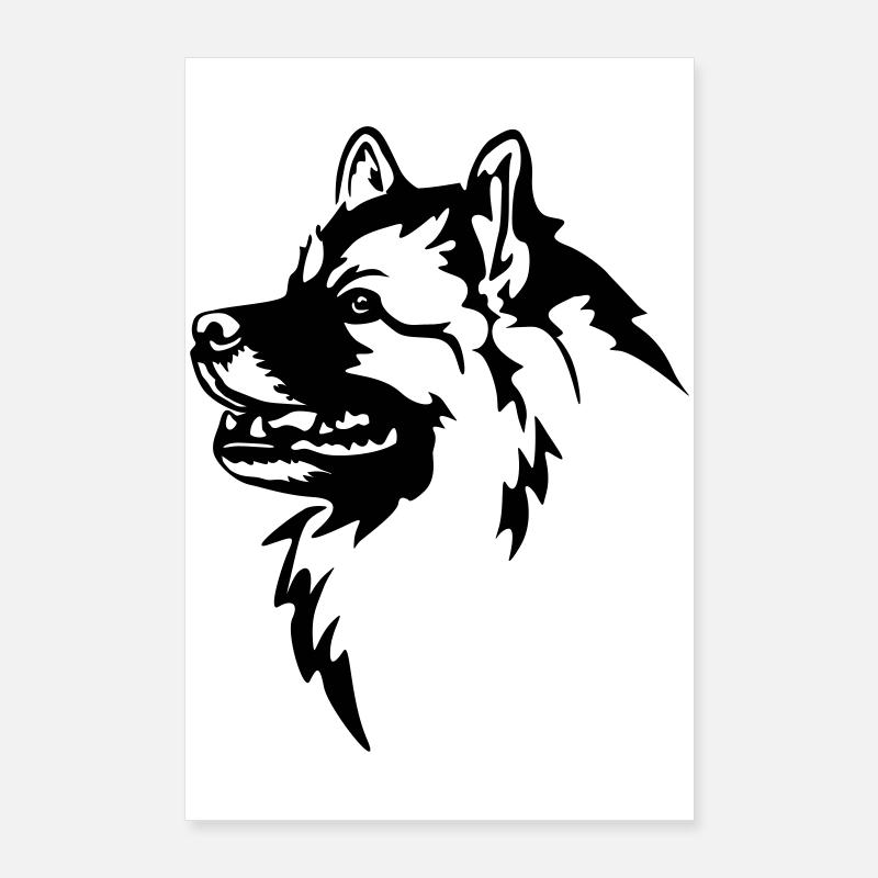 Wolfsspitz Kopf Poster 60x90 cm