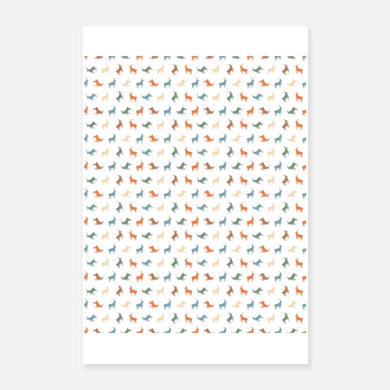 Vivid Pony Silhouette Muster Poster 60x90 cm