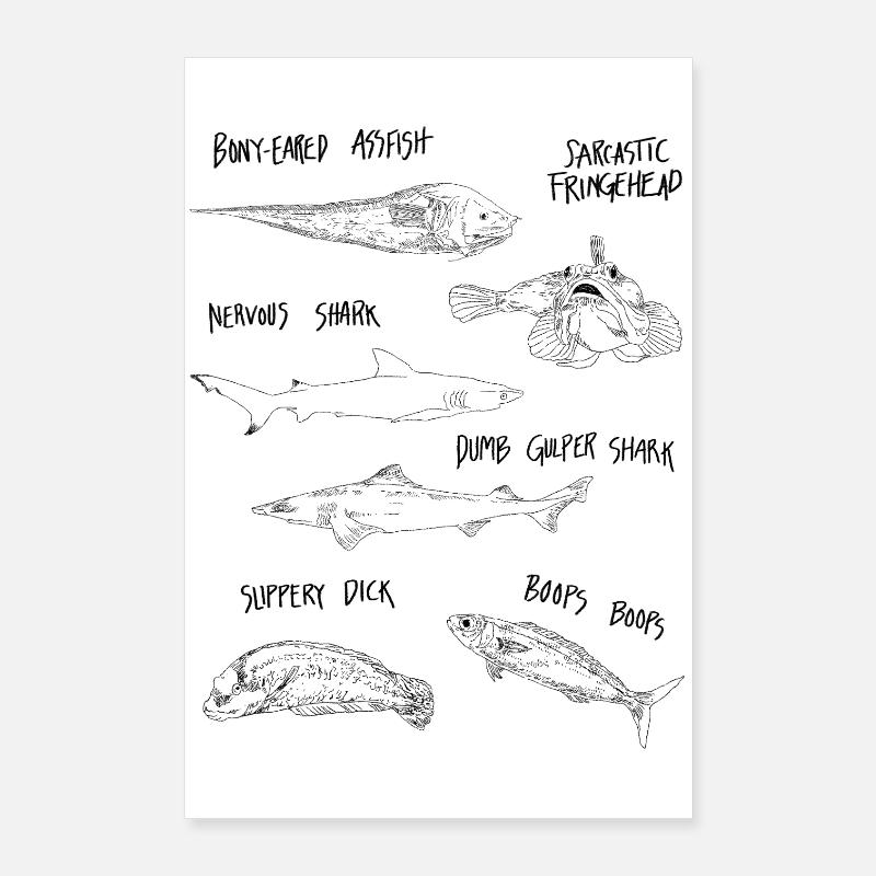 FUNNY FISH Poster 24" x 35" (60x90 cm)