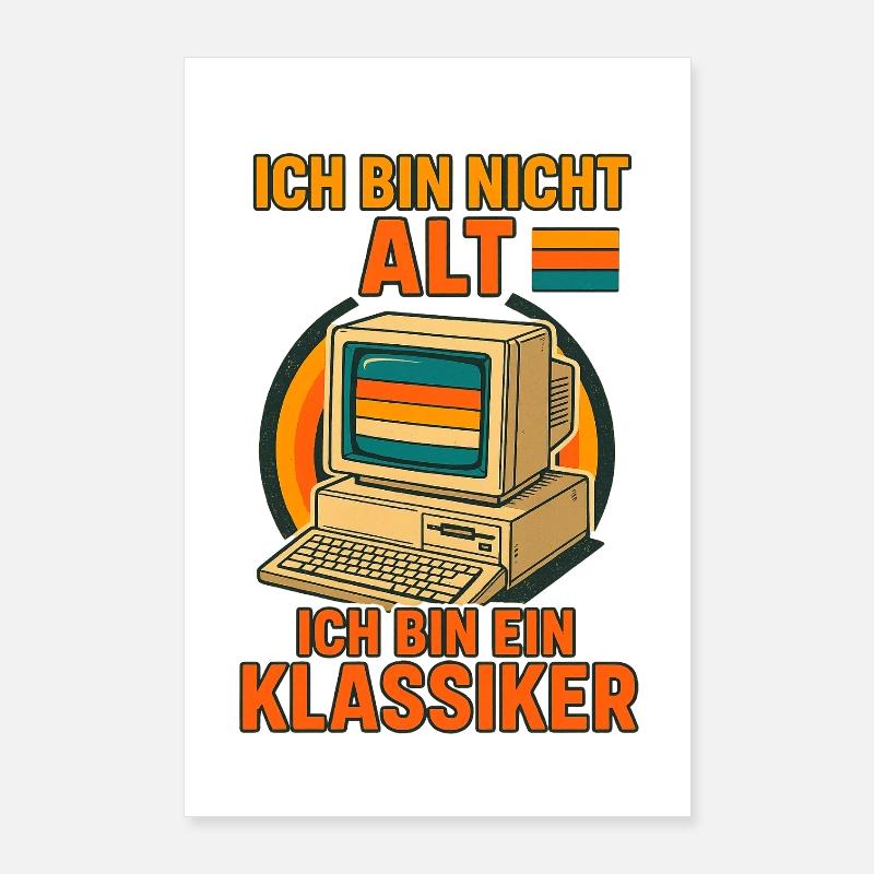 Ordinateur rétro classique Poster 60 x 90 cm