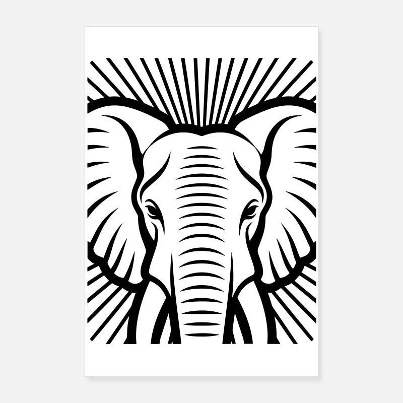 Elephant Head Poster 24" x 35" (60x90 cm)