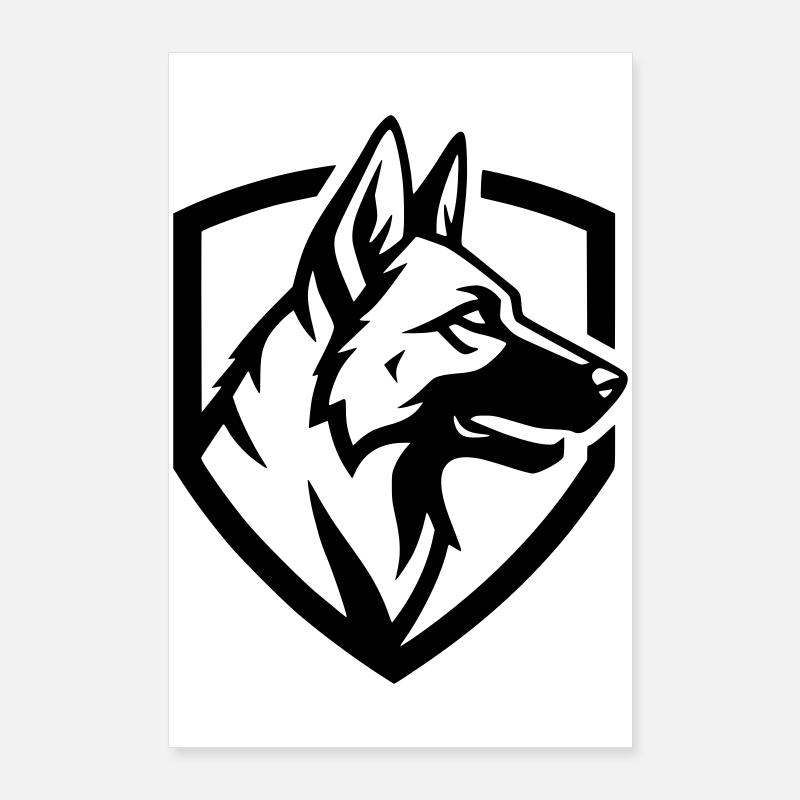 Schäferhund Wappen Schild Security Poster 60x90 cm