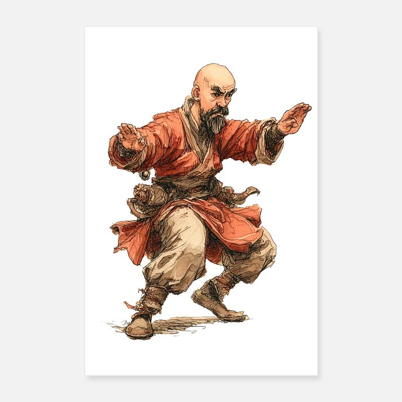 Kungfu Mönch Poster 60x90 cm